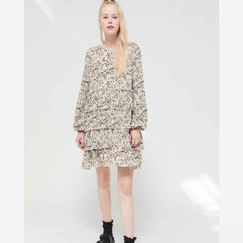 Urban Outfitters Mini Floral Tiered Dress